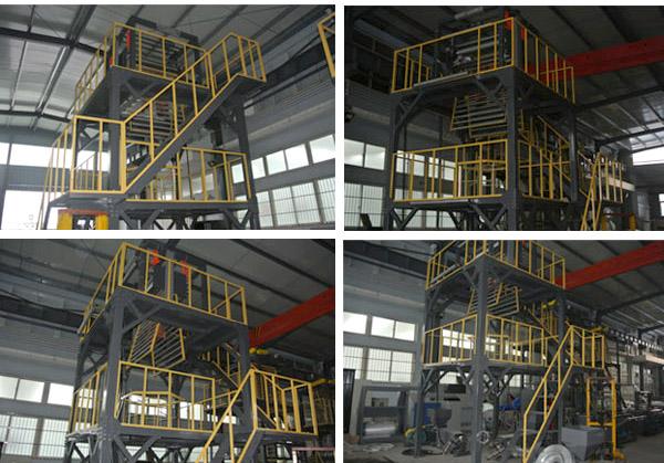 Máquina de soplar películas rotativas de extrusión común de tres capas 1